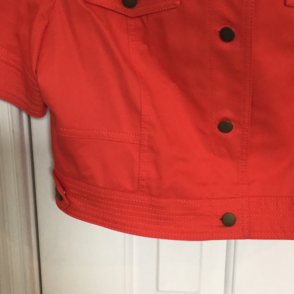 Cache Red Cropped Spring/Summer Jacket - image 4